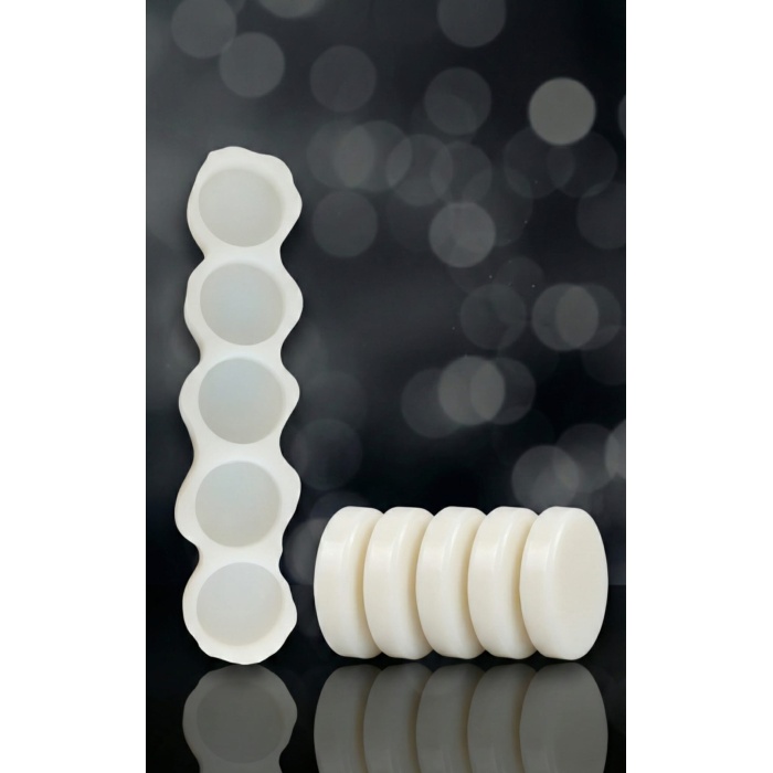 Profesyonel 5’li Yuvarlak Hobi Silikon Kalıp (7 cm Çap - 2 cm Derinlik)