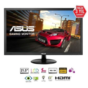 ASUS VP228HE Gaming 21.5 LED 1ms 60Hz 1920x1080 FullHD VGA HDMI Multimedya (VESA) Siyah Monitör
