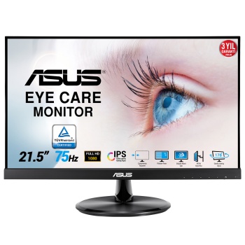 ASUS VP229HE 21.5 LED IPS 5ms 75hz 1920x1080 FullHD VGA HDMI (VESA) Siyah Monitör
