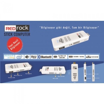 REDROCK PST216W Quad Core (4C/4T) 2 GB 16GB Win8 Bing Beyaz Mini Bilgisayar