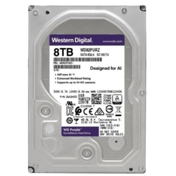 WESTERN DIGITAL WD84PURZ PURPLE 3.5 8TB 5640rpm 128mb SATA 7/24 Harddisk