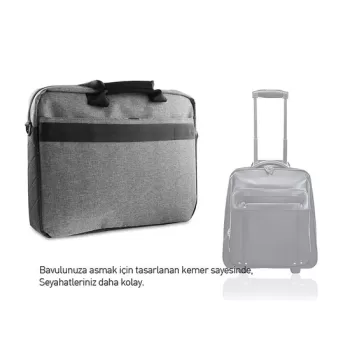 ADDISON 300684 15.6 Siyah-Gri Notebook Çantası