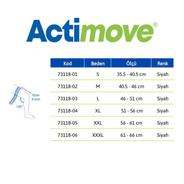 Actimove Knee Brace Coolmax Terletmez Tam Açık Çok Merkezli Menteşeli Dizlik