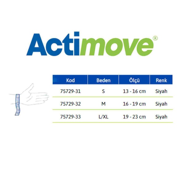 Actimove Wrist Stabilizer Coolmax El Bileği Ateli İki Elede Uyumlu