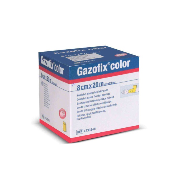 Gazofix Color 8cm x20m LF Bsn Fiksasyon Bandajı Sarı