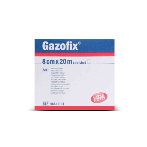 Gazofix 8cm x20m LF Bsn Fiksasyon Bandajı Ten