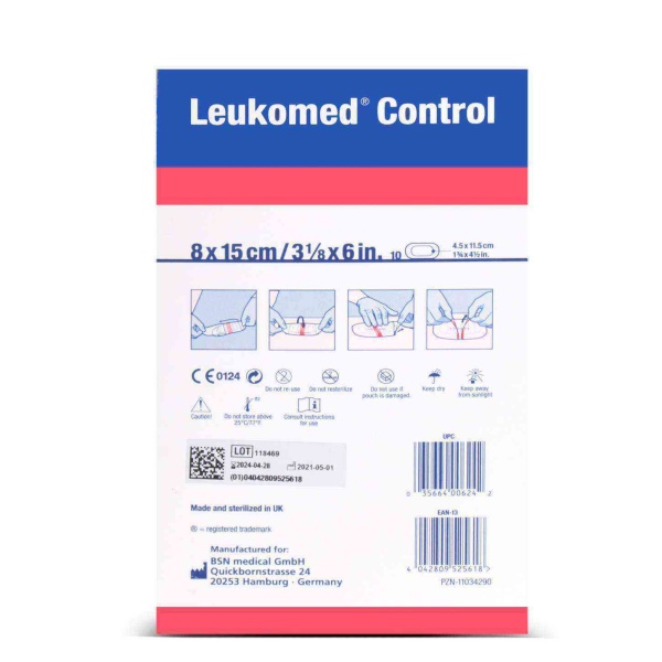 Leukomed Control 8cm x 15cm Bsn Hidropolmer Jel Pedli Post-Op Yara Örtüsü 10lu Kutu