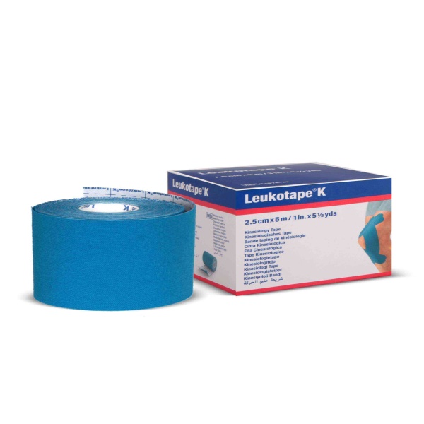 Leukotape K 2,5cm x 5m Bsn Profeyonel Kinesiotape Mavi Yüz Yogası ve Terapisi