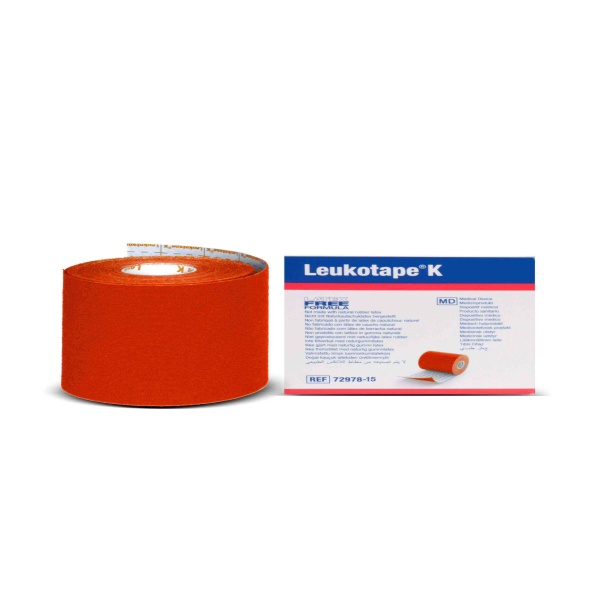 Leukotape K 2,5cm x 5m Bsn Profeyonel Kinesiotape Kırmızı Yüz Yogası ve Terapisi