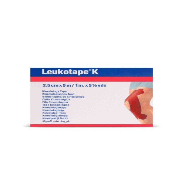 Leukotape K 2,5cm x 5m Bsn Profeyonel Kinesiotape Kırmızı Yüz Yogası ve Terapisi