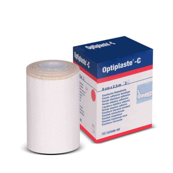 Optiplast C 8cm x 2,5m Bsn Sert, Güçlü, Post Operatif ve Kompresyon Amaçlı Yapışkan Bandaj