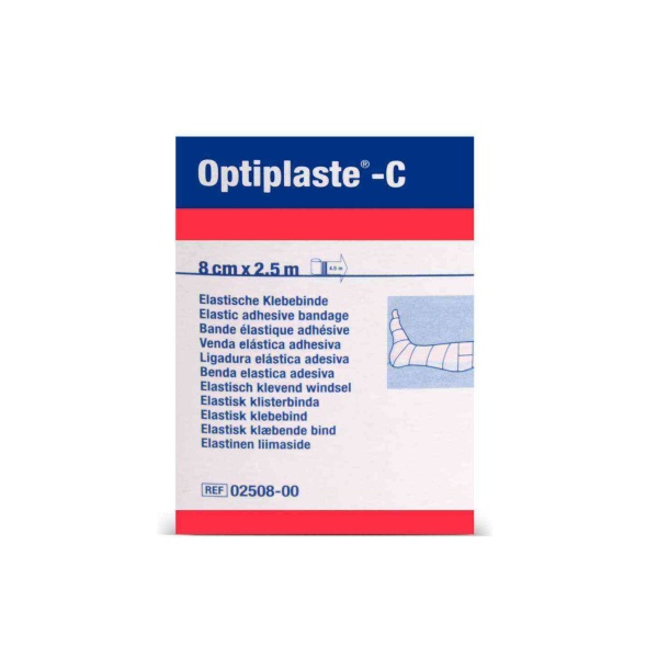 Optiplast C 8cm x 2,5m Bsn Sert, Güçlü, Post Operatif ve Kompresyon Amaçlı Yapışkan Bandaj