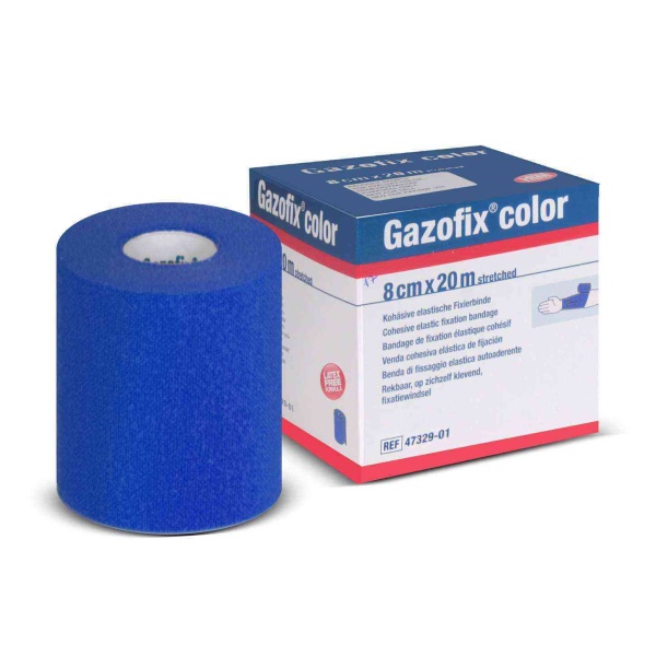 Gazofix Color 8cm x20m LF Bsn Fiksasyon Bandajı Mavi