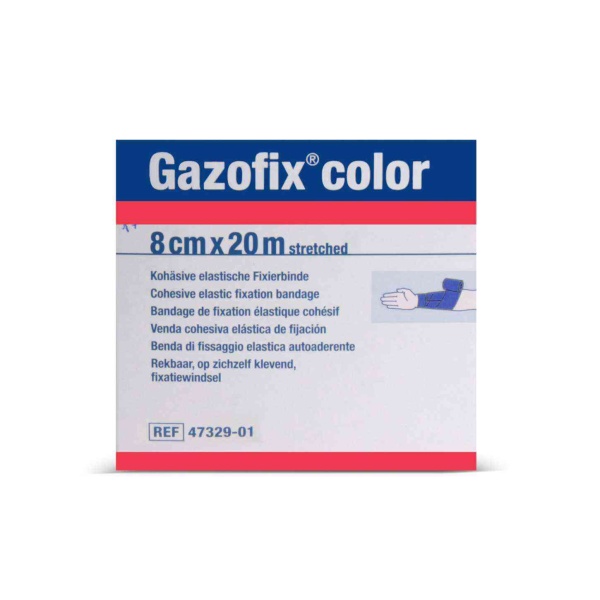 Gazofix Color 8cm x20m LF Bsn Fiksasyon Bandajı Mavi