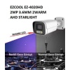 EZCOOL EZ-4020HD 2 MP 3.6MM LENS 2 WARM AHD BULLET KAMERA (RENKLİ GECE GÖRÜŞÜ)