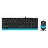 A4 TECH F1010 Q USB MAVİ TR MM KLAVYE+OPTİK MOUSE