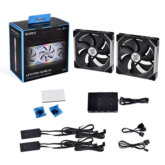 Lian Li UNI Fan SL140 Black 2x140mm RGB PWM Siyah Kasa Fanı