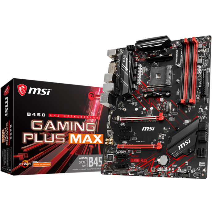 MSI B450 GAMING PLUS MAX AM4 DDR4 3466(OC)DVI HDMI USB3.2 ATX