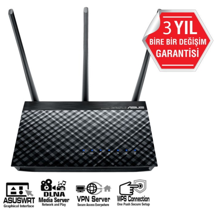 ASUS DSL-AC750 2PORT ADSL/VDSL 750Mbps MODEM/ROUTER