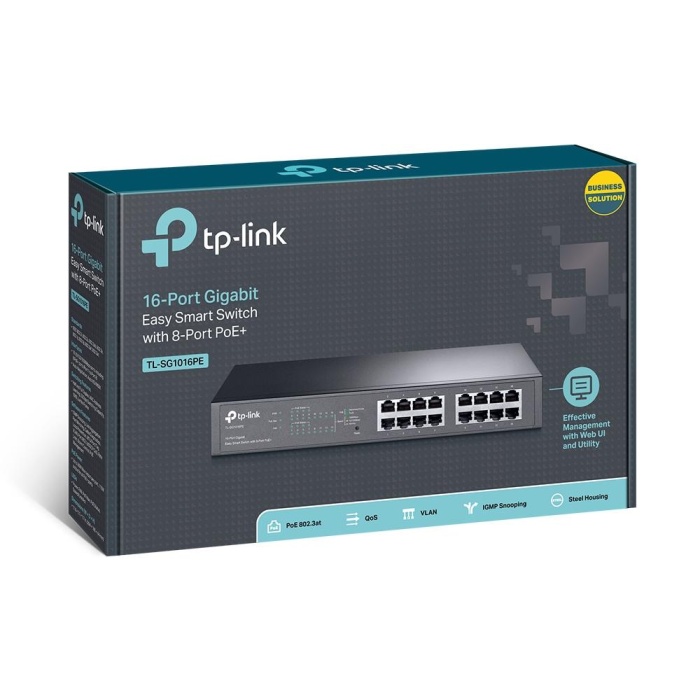 TP-LINK TL-SG1016PE 16PORT 10/100/1000 YÖNETİLEBİLİR POE SWITCH