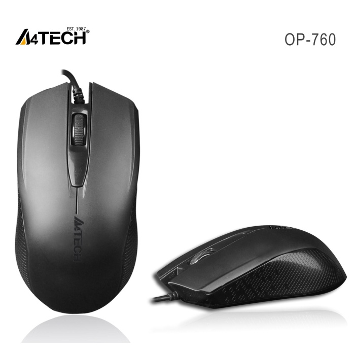 A4 TECH OP-760 USB SİYAH V-TRACK 1000 DPI MOUSE