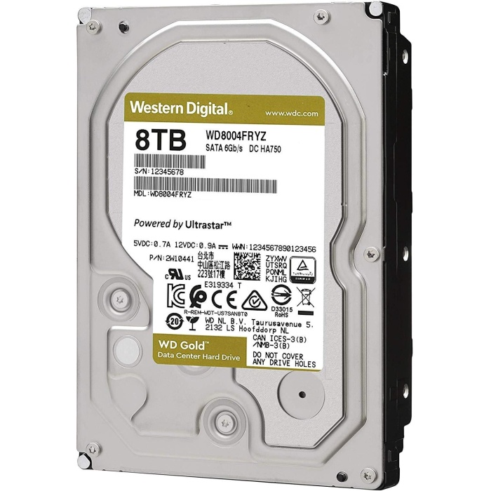 8TB WD GOLD ENTERPRISE 7200RPM SATA3 256MB WD8004FRYZ