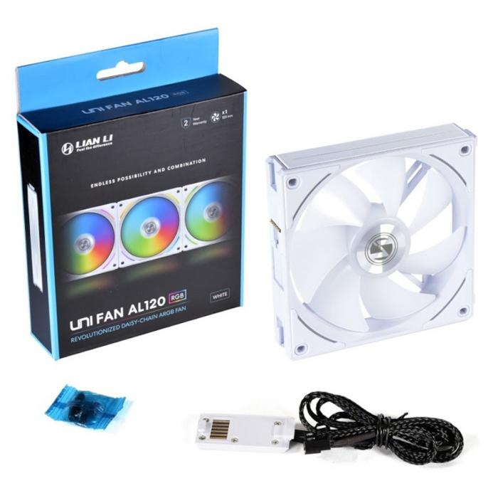 Lian Li UNI Fan AL120 White AL120-1W 1x120mm RGB PWM Beyaz Kasa Fanı