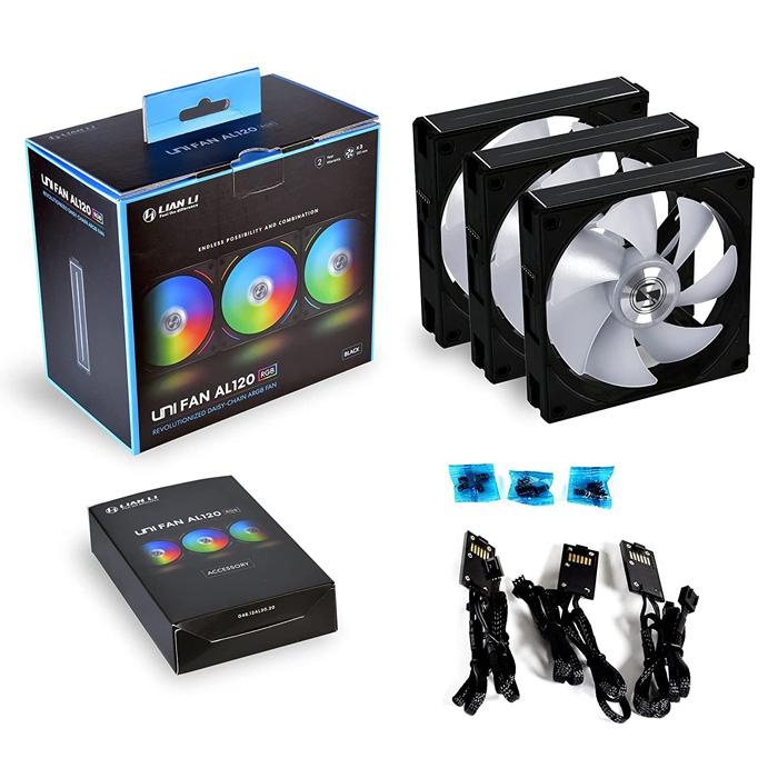 Lian Li UNI Fan AL120 Black AL120-3B 3x120mm RGB PWM Siyah Kasa Fanı