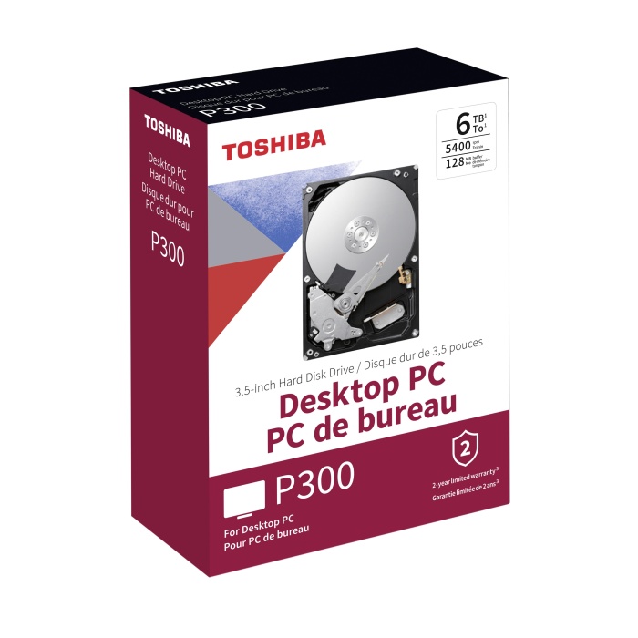 6TB TOSHIBA 5400RPM P300 SATA3 128MB HDWD260EZSTA BOX