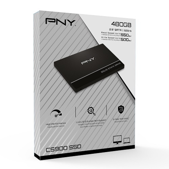 PNY CS900 480GB 550/500MB/s 2.5 SATA3 SSD Disk (SSD7CS900-480-PB)