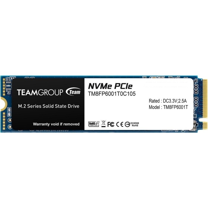 Team MP33  1TB  1800/1500MB/s NVMe PCIe M.2 2280 SSD (TM8FP6001T0C101)