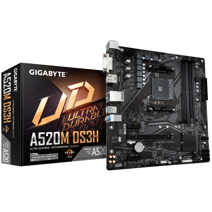 GIGABYTE A520M-DS3H DDR4 4733(OC) HDMI AM4 mATX