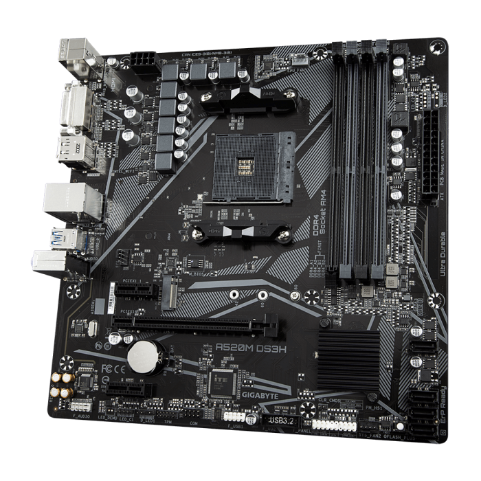 GIGABYTE A520M-DS3H DDR4 4733(OC) HDMI AM4 mATX