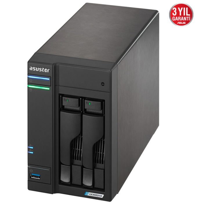 ASUSTOR AS6602T 2 YUVALI 4GB NAS DEPOLAMA ÜNİTESİ