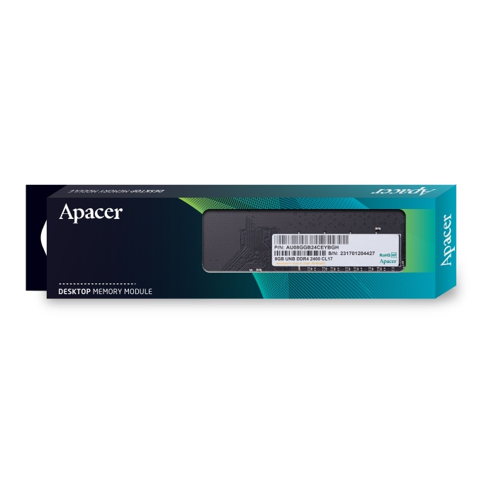 Apacer 8 GB (1x8GB) 2400Mhz CL17 DDR4 DIMM RAM (EL.08G2T.GFH)
