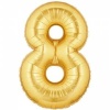 Gold Rakam 8 Folyo Balon 40 İnç 100 Cm