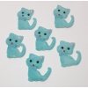 Mavi Kedi Süsleme Kumaş Sticker 100 Adet