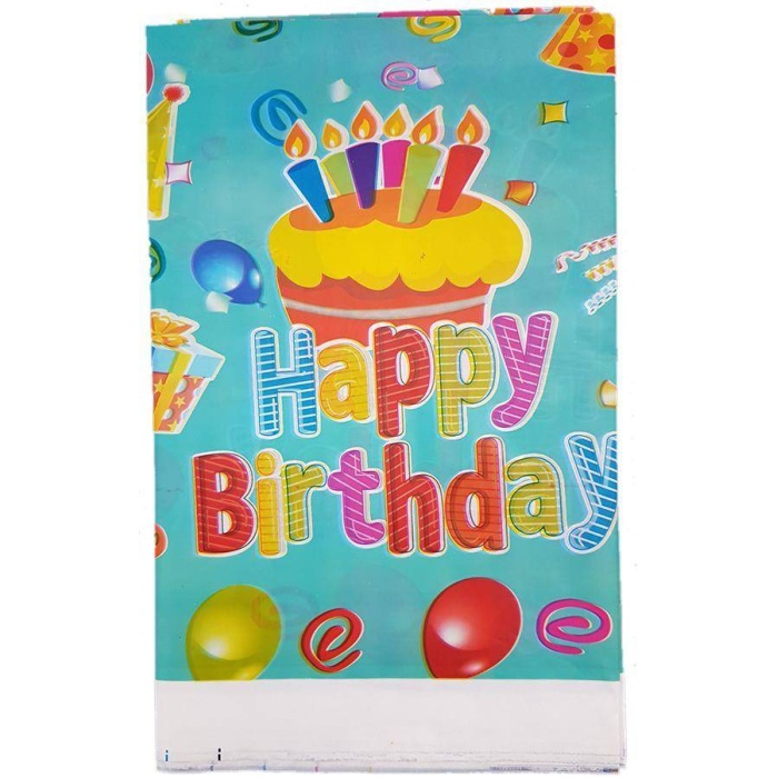 Happy Birthday Yazılı Doğum Günü Partisi Plastik Masa Örtüsü