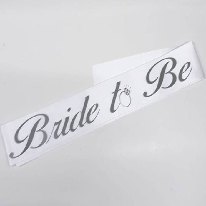 Bride To Be Gümüş Yaldızlı Beyaz Kuşak