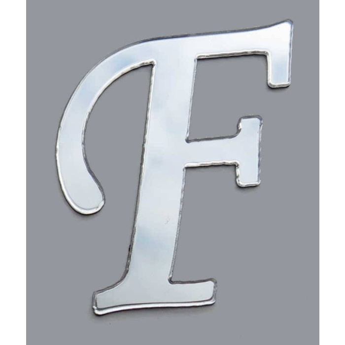 F Pleksi Harf Yapışkanlı 1 mm 4 x 4 cm Gümüş