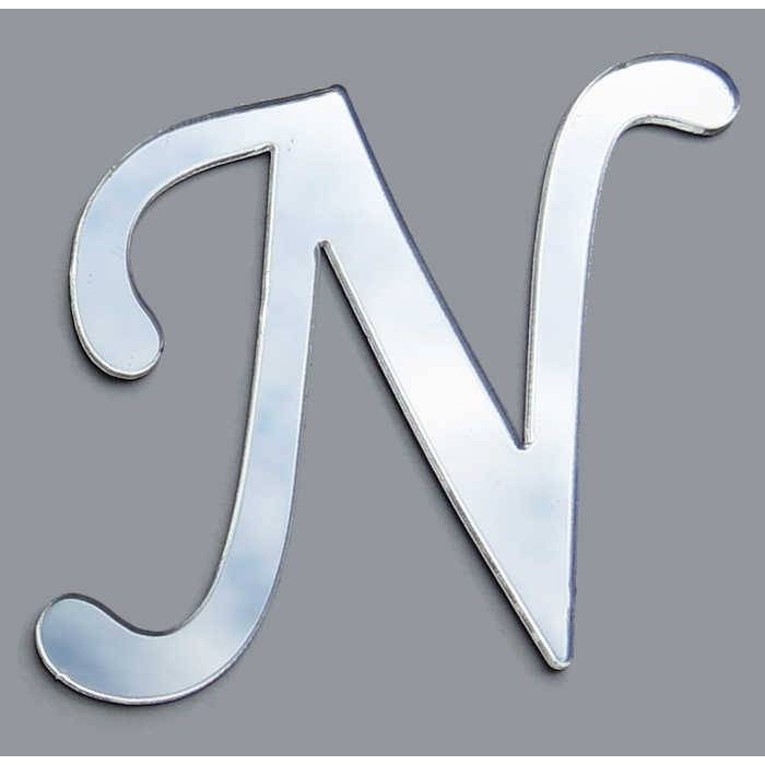 N Pleksi Harf Yapışkanlı 1 mm 4 x 4 cm Gümüş