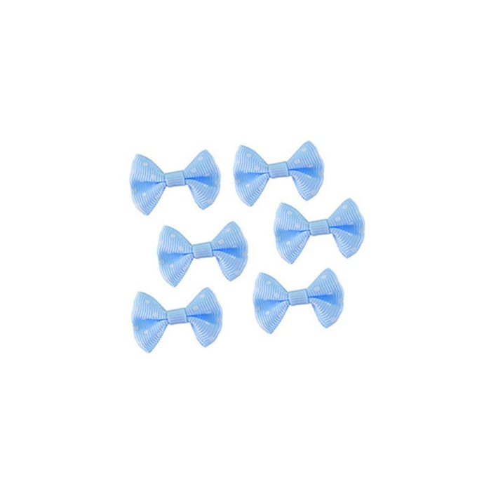 Mavi Beyaz Puantiyeli Fiyonk Süsleme Malzemesi 3 cm (50 Adet)