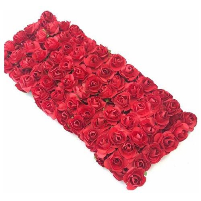 Kırmızı Renk Kağıt Çiçek Mini Boy 144 lü