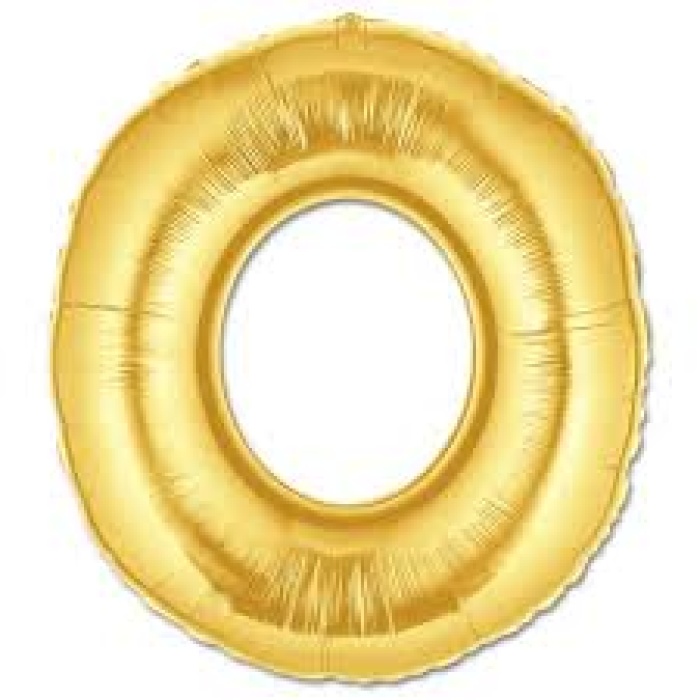 Gold Rakam 0 Folyo Balon 40 İnç 100 Cm