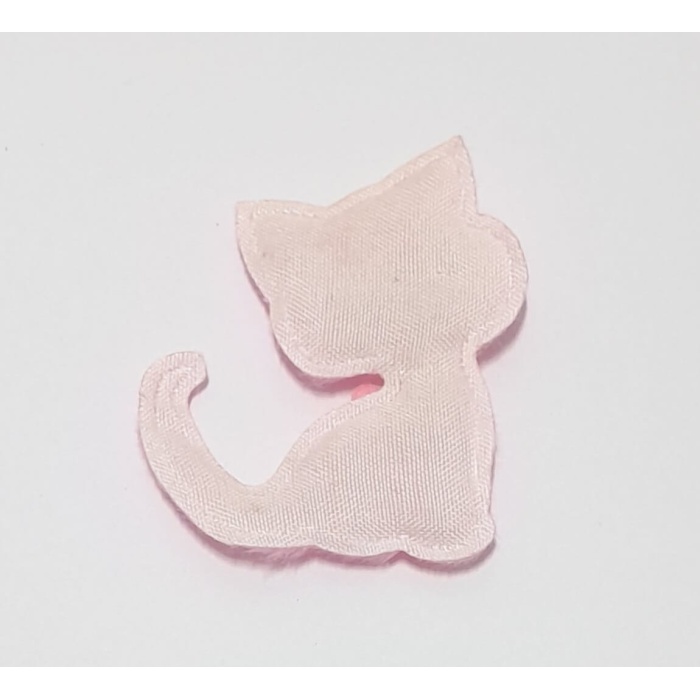 Pembe Kedi Süsleme Kumaş Sticker (25 Adet)