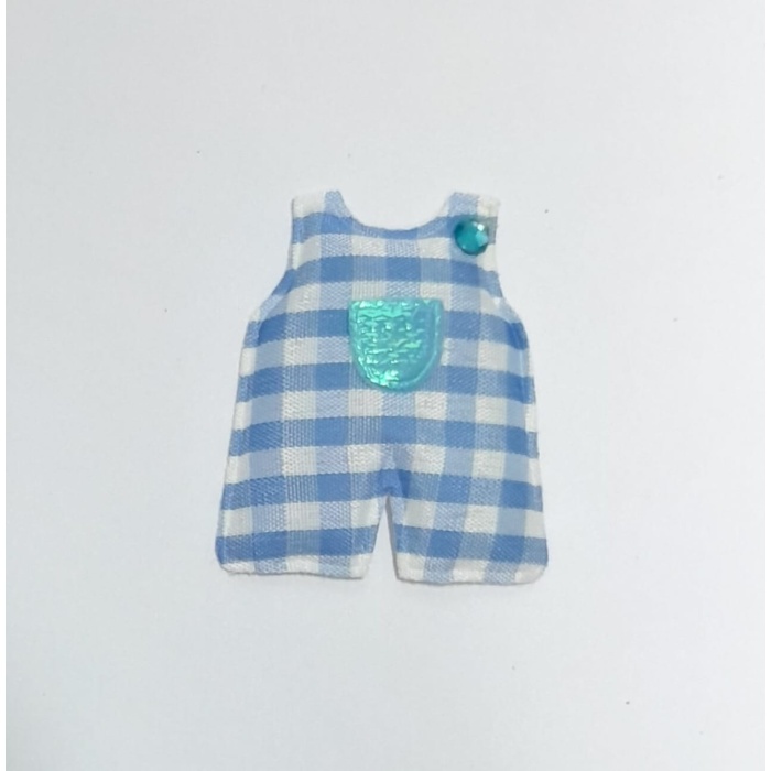 Bebek Tulumu Mavi Süsleme Kumaş Sticker 25 Adet