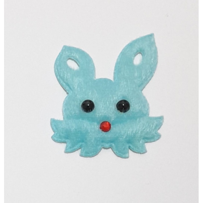 Tavşan Mavi Süsleme Kumaş Sticker 100 Adet
