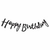 Siyah Happy Birthday Kaligrafi Banner