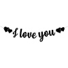 Siyah I Love You Kaligrafi Banner