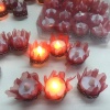 Kırmızı Fırfır Süslemeli 12’li Led Işıklı Lastikli Pilli El mumu